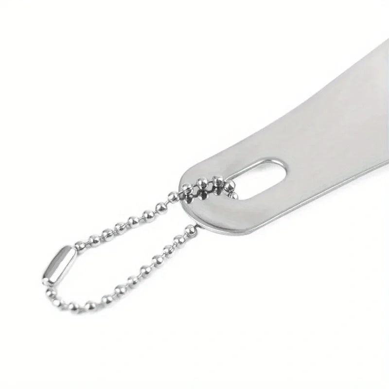 1pc stainless steel metal shoehorn, portable shoehorn, shoe wearing aid, essential for home travel Beauty World Shop
