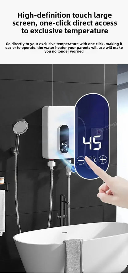 220V Instant Hot Water Heater Tankless Electric Compact for Bathroom Toilet Energy Saving On-Demand Solution Beauty World Shop