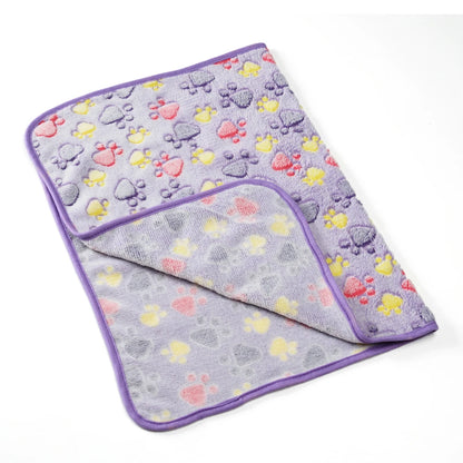 Warm Pet Cat Blanket Autumn Winter Cozy Thicken Fleece Kitten Footprint Bed Mat for Small Medium Big Cats Dog Chihuahua Supplies Beauty World Shop