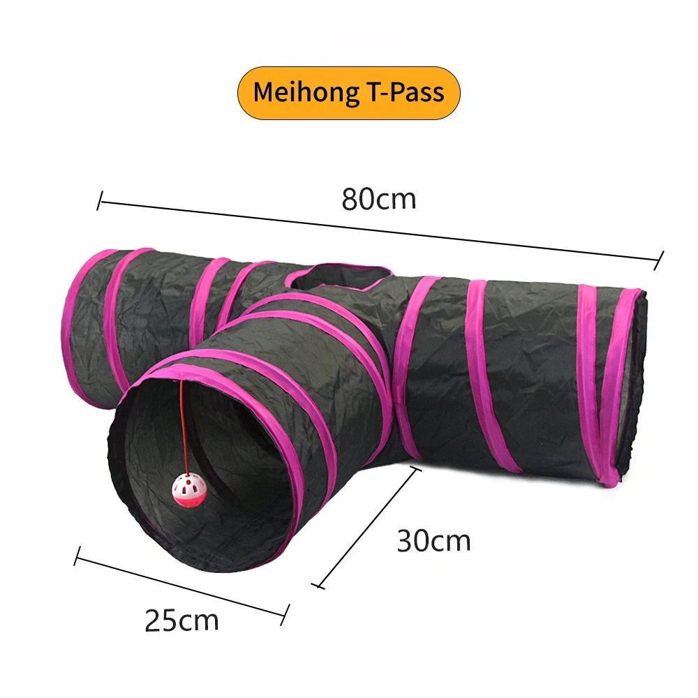 Cat Tunnel Pet Supplies Cat S T Pass Play Tunnel Foldable Cat Tunnel Cat Toy Breathable Drill Barrel for Indoor loud paper Beauty World Shop