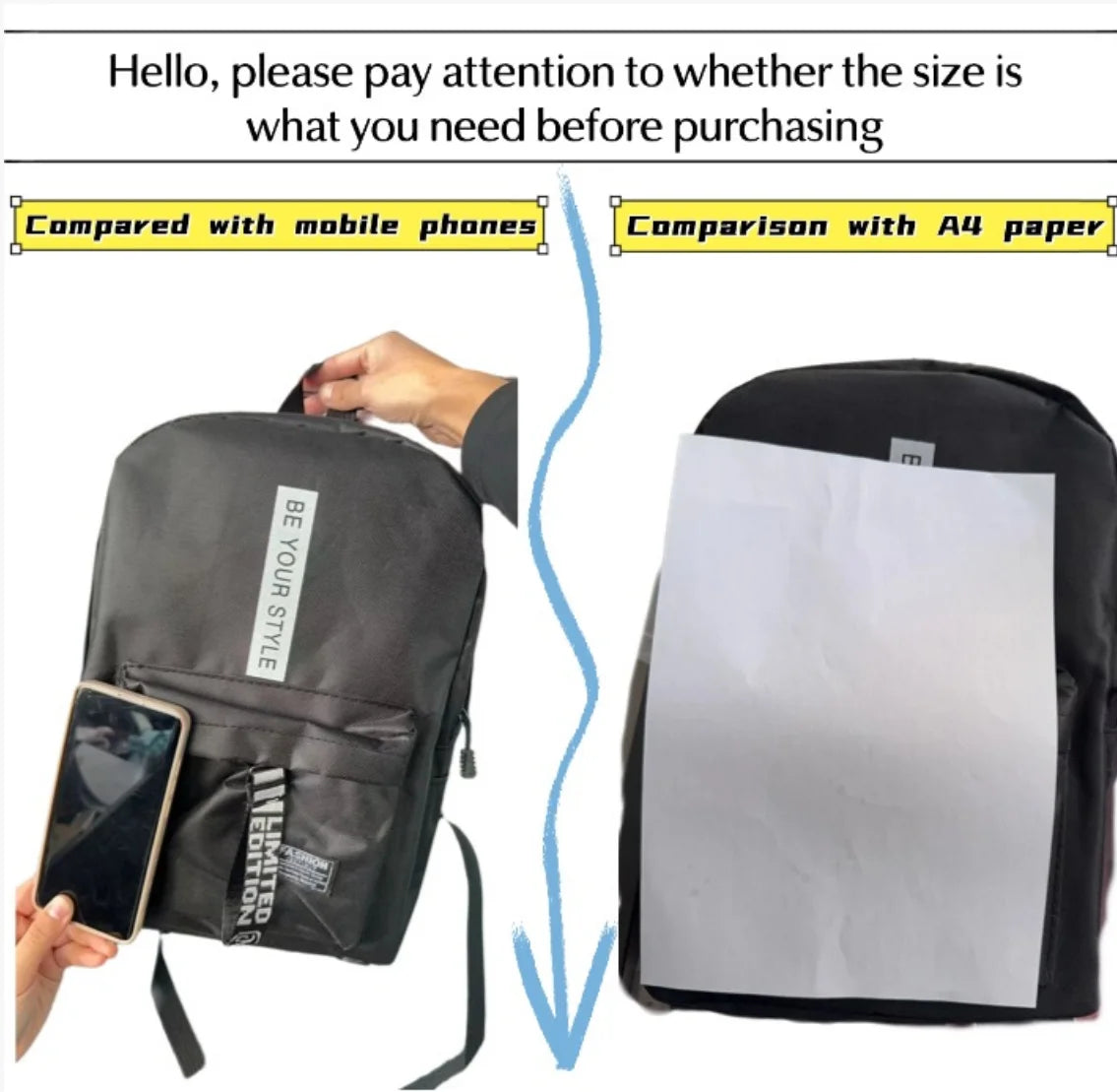 Fashion trend backpack backpack for men and women junior high school high school student bag large capacity korean version of th Beauty World Shop