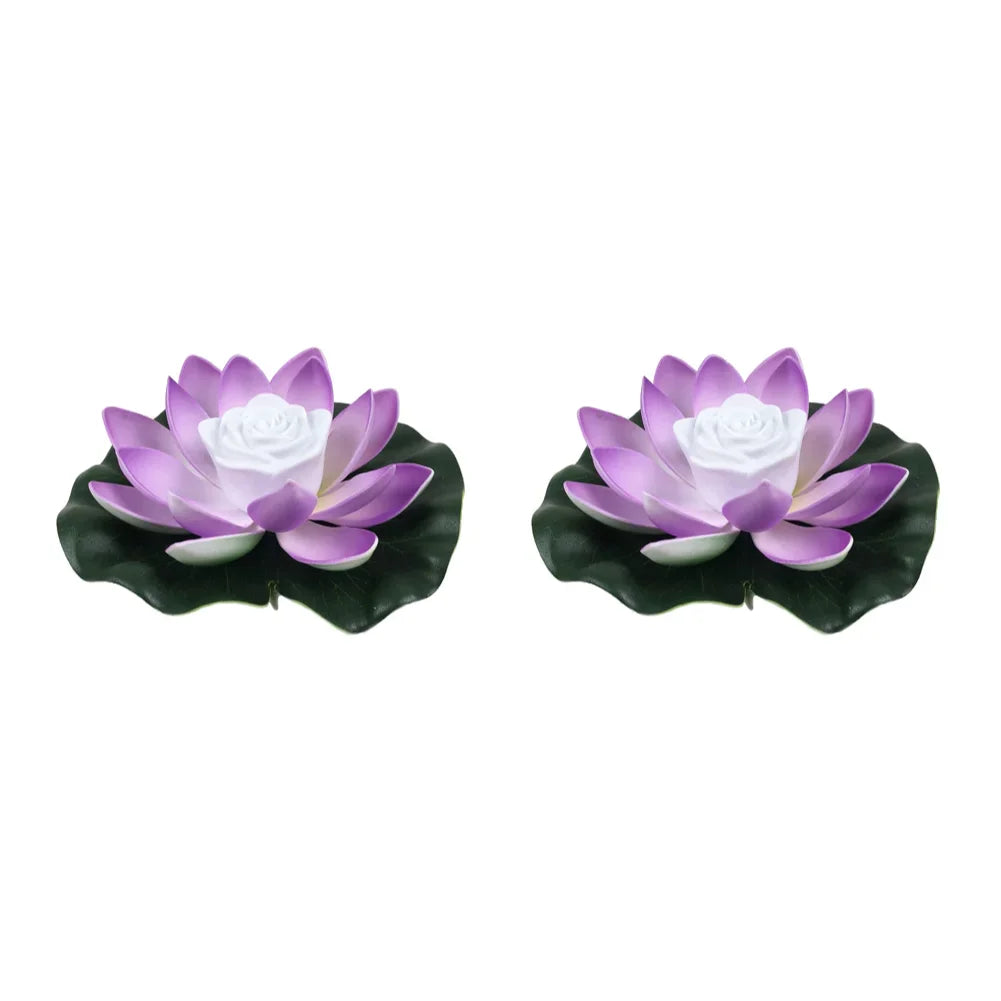 LED Waterproof Floating Lotus Light Battery Operated Artificial Lily Flower Night Lamp Pond Pool Garden Fish Tank Water Decor Beauty World Shop