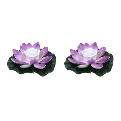LED Waterproof Floating Lotus Light Battery Operated Artificial Lily Flower Night Lamp Pond Pool Garden Fish Tank Water Decor Beauty World Shop