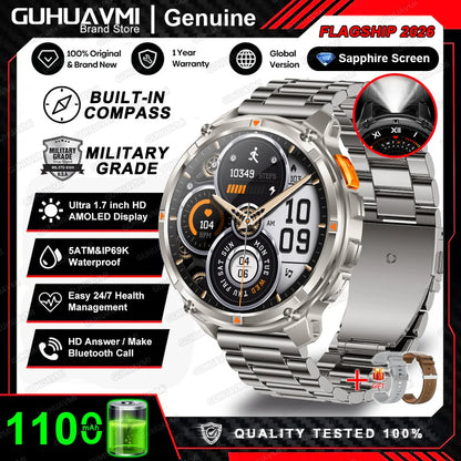 2026 New T-Rex3 Pro 1100mAh Battery Smart Watch GPS path 5ATM Waterproof Sports Run tracker Outdoors Compass Military Smartwatch Beauty World Shop