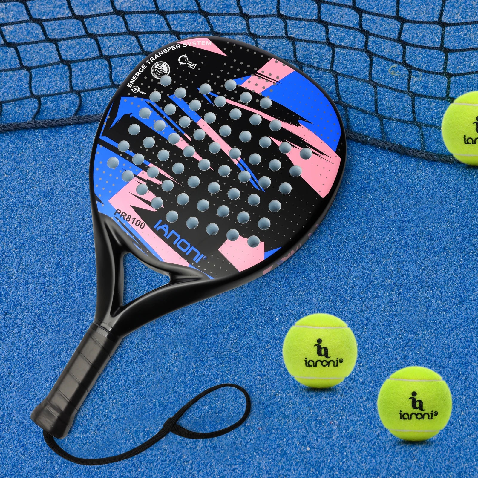 IANONI Padel Racket Carbon Fiber Surface with EVA Memory Flex Foam Core Padel Tennis Racquets Lightweight Beauty World Shop