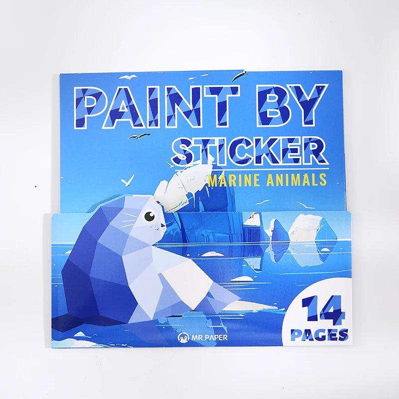 Mr Paper 12pcs/bag Sticker Book Students' Handmade 3D Geometric Collage DIY Stickers Early Educational Stickers For Journal Beauty World Shop