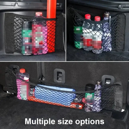 Universal Car Storage Bag Double Mesh Trunk Storage Net Car Built-in Storage Bag Car Fire Extinguisher Fixed Net Anti-Slip Beauty World Shop