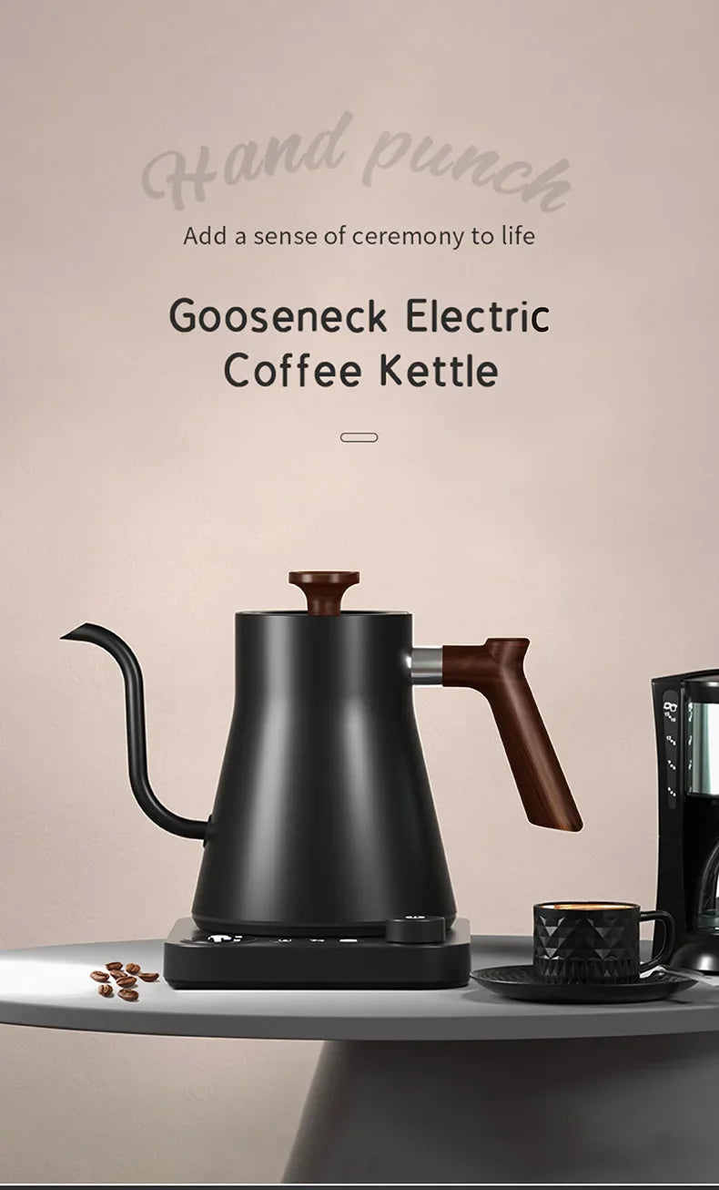 Electric Gooseneck Kettle 900ML Hand Brew Coffee Pot Smart Teapot Temperature Control Pot Rapid Heating Kettle 110v/220v Beauty World Shop
