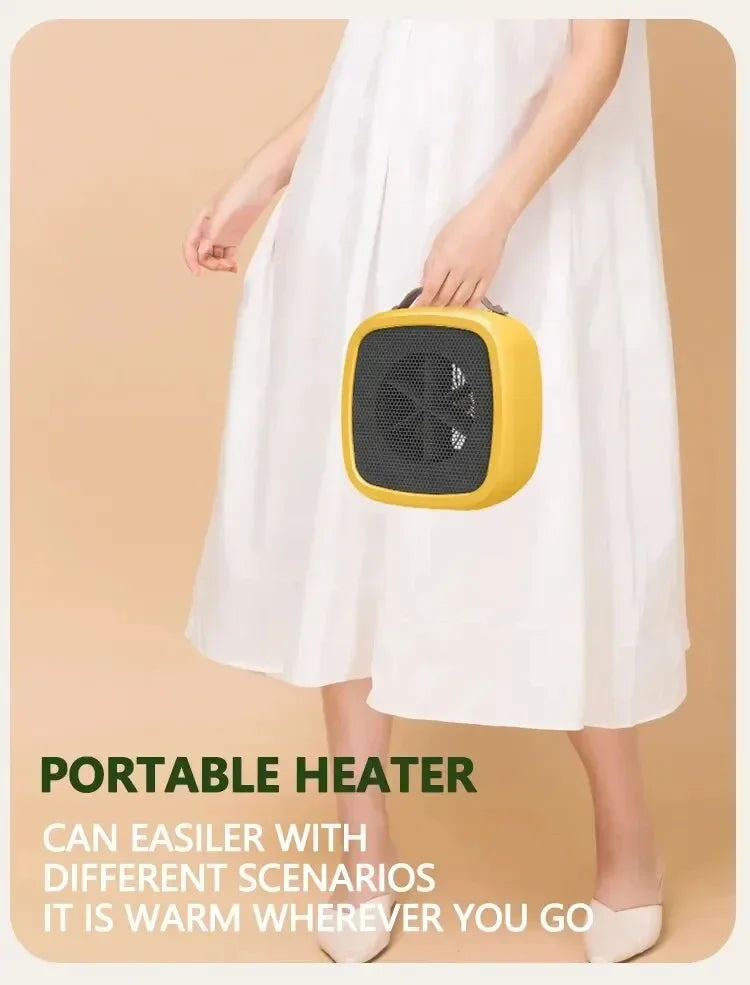 Portable Electric Heater Small Space 500W Fast Heating Lightweight Desktop Warm Air Heater Indoor Office Warmer Fan