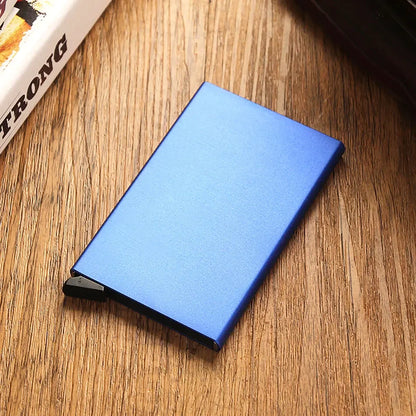 Rfid Credit Card Holder Metal Thin Slim Smart Wallet Men Women Wallets Pop Up Minimalist Small Black Purse Mini Walets for Men Beauty World Shop