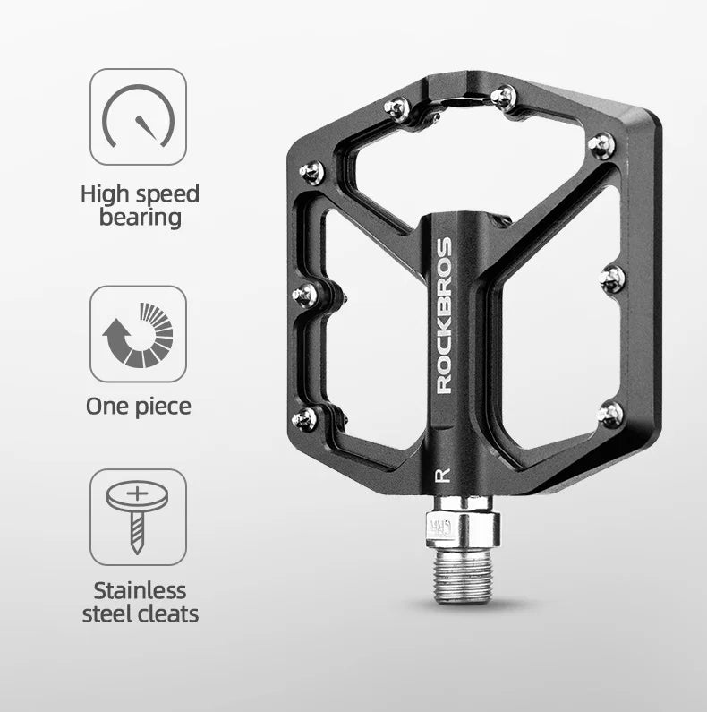 ROCKBROS MTB Cycling Ultralight Pedal Bike Bicycle Sealed DU Bearing Pedals Aluminum Alloy CRMO Non-slip Cleat Bike Part Pedals Beauty World Shop