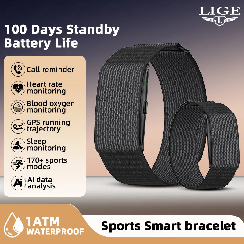 LIGE NO Screen Smart Wristbands With Heart Rate Sleep AI Health Monitor Report Smart Bracelet Incoming Call Notification Watches Beauty World Shop