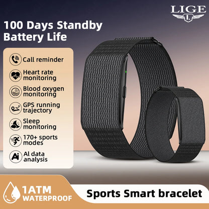 LIGE NO Screen Smart Wristbands With Heart Rate Sleep AI Health Monitor Report Smart Bracelet Incoming Call Notification Watches Beauty World Shop