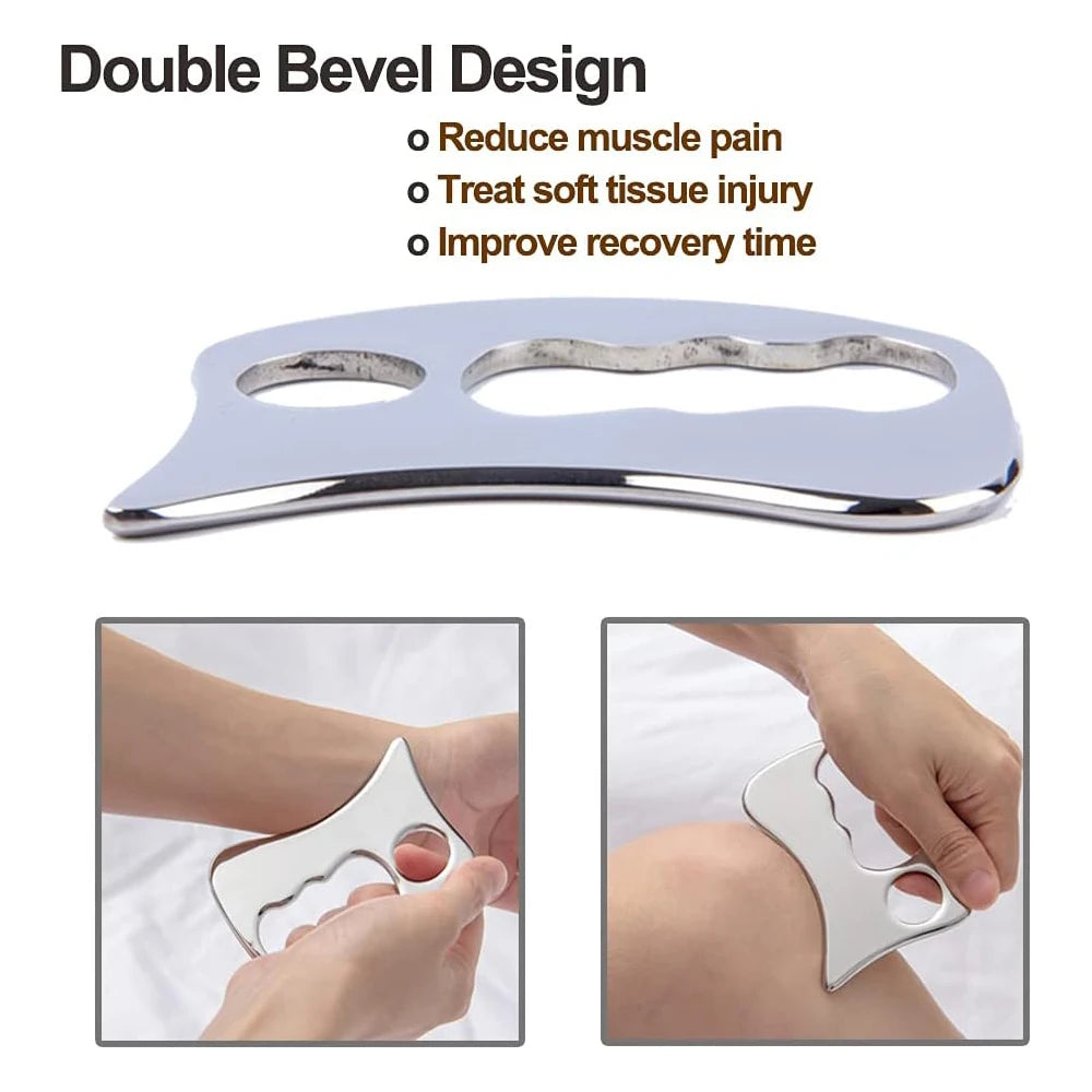 Stainless Steel Gua Sha Scraping Massage Tool IASTM Tool for Back, Legs, Arms Scraper, Anti-cellulite, Muscle Massage Relaxation Beauty World Shop