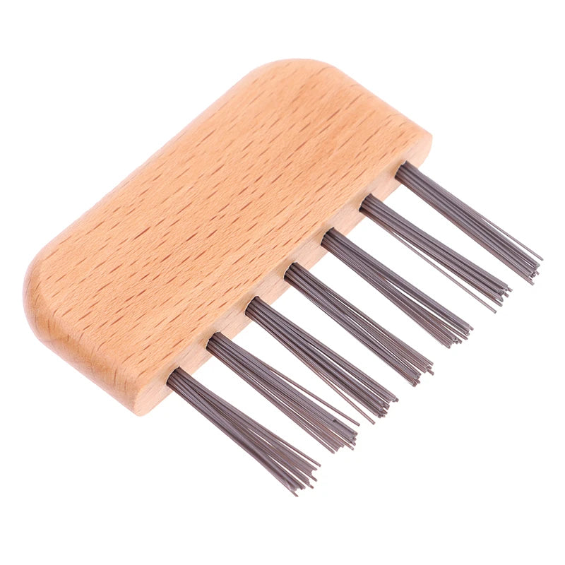 1PCS Wooden Comb Cleaner Delicate Cleaning Removable Hair Brush Comb Cleaner Tool Handle Embeded Tool Beauty World Shop