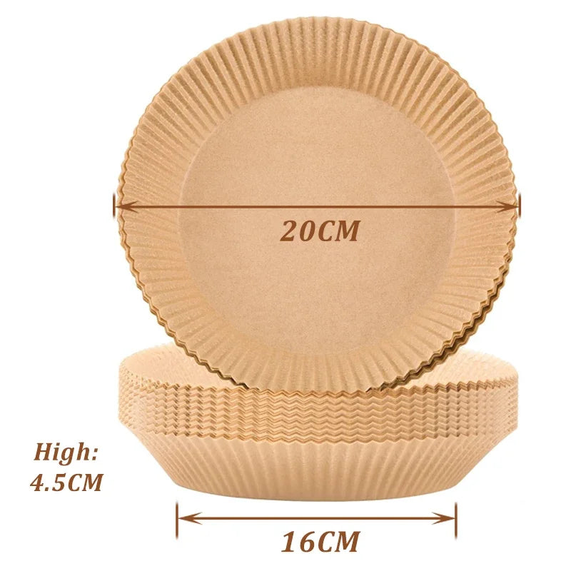 50/100Pcs Air Fryer Disposable Paper Non-Stick Airfryer Baking Papers Round Air-Fryer Paper Liners Paper Kitchen Accessories Beauty World Shop