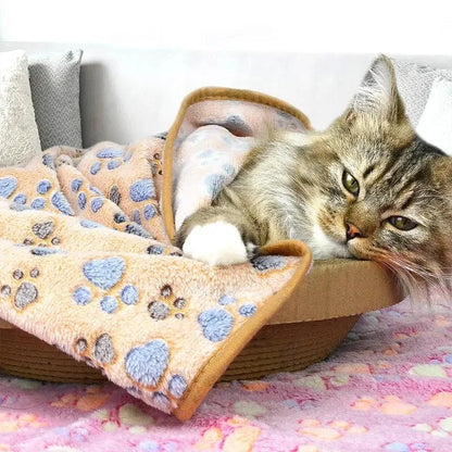 Dog Blankets Cat Soft Fluffy Fleece Pet Blanket Warm Cute Print Design Puppy Kitten Doggy Paw Small