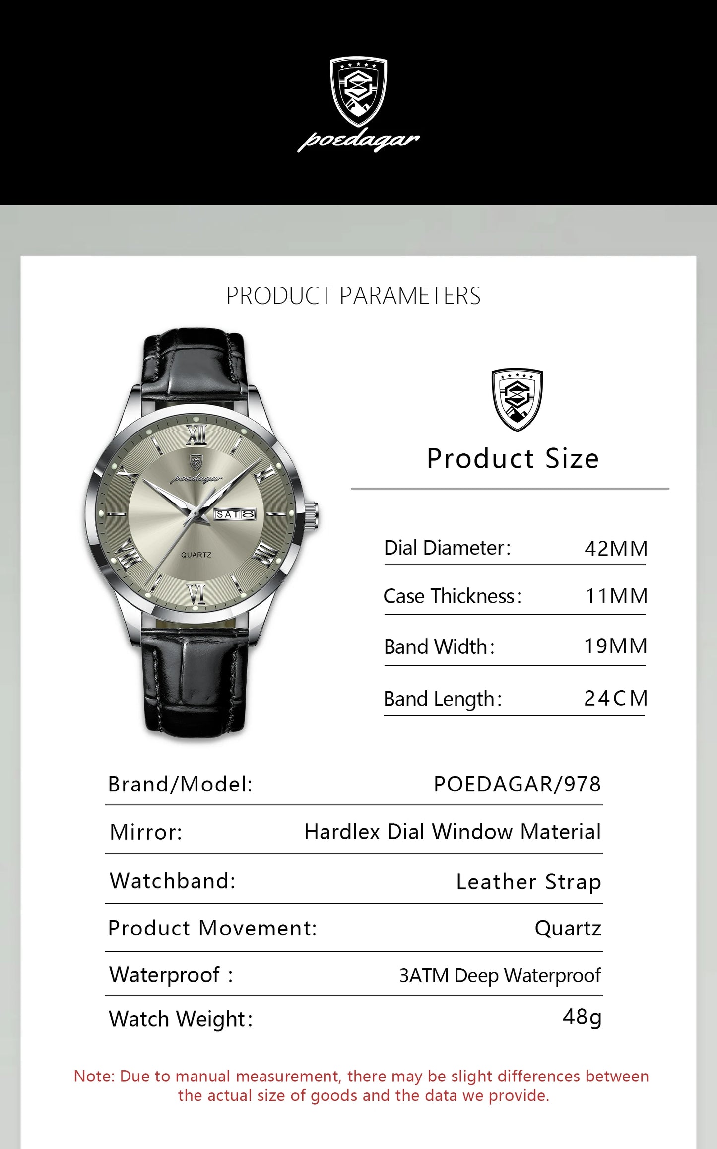 POEDAGAR Business Brand Men Clock Waterproof Luminous Date Week Fashion Man Wristwatch Leather Luxury Men's Quartz Watches Reloj Beauty World Shop