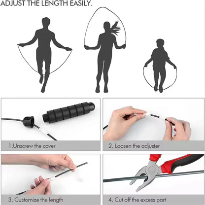 Jump Rope, Tangle-Free Rapid Speed Jumping Rope Cable with Ball Bearings for Women, Men, and Kids, Adjustable Steel Jump Rope Beauty World Shop