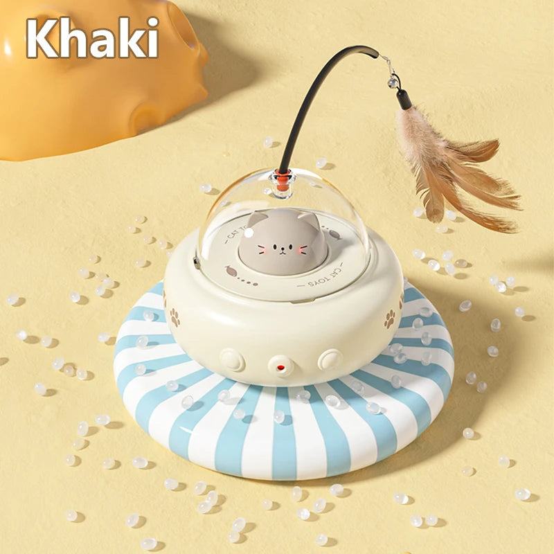 Smart Teaser Cat Toy Electric UFO Cat Teaser Stick With Bell Training Pet Toys Replaceable Feather Interactive Cat Supplies Beauty World Shop