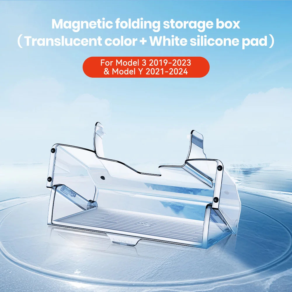 YZ For 2021-2025 Tesla Highland Model 3 Y Juniper Tray Magnetic Under Screen Hidden Storage Box Magnetic Hidden Screen Box Beauty World Shop
