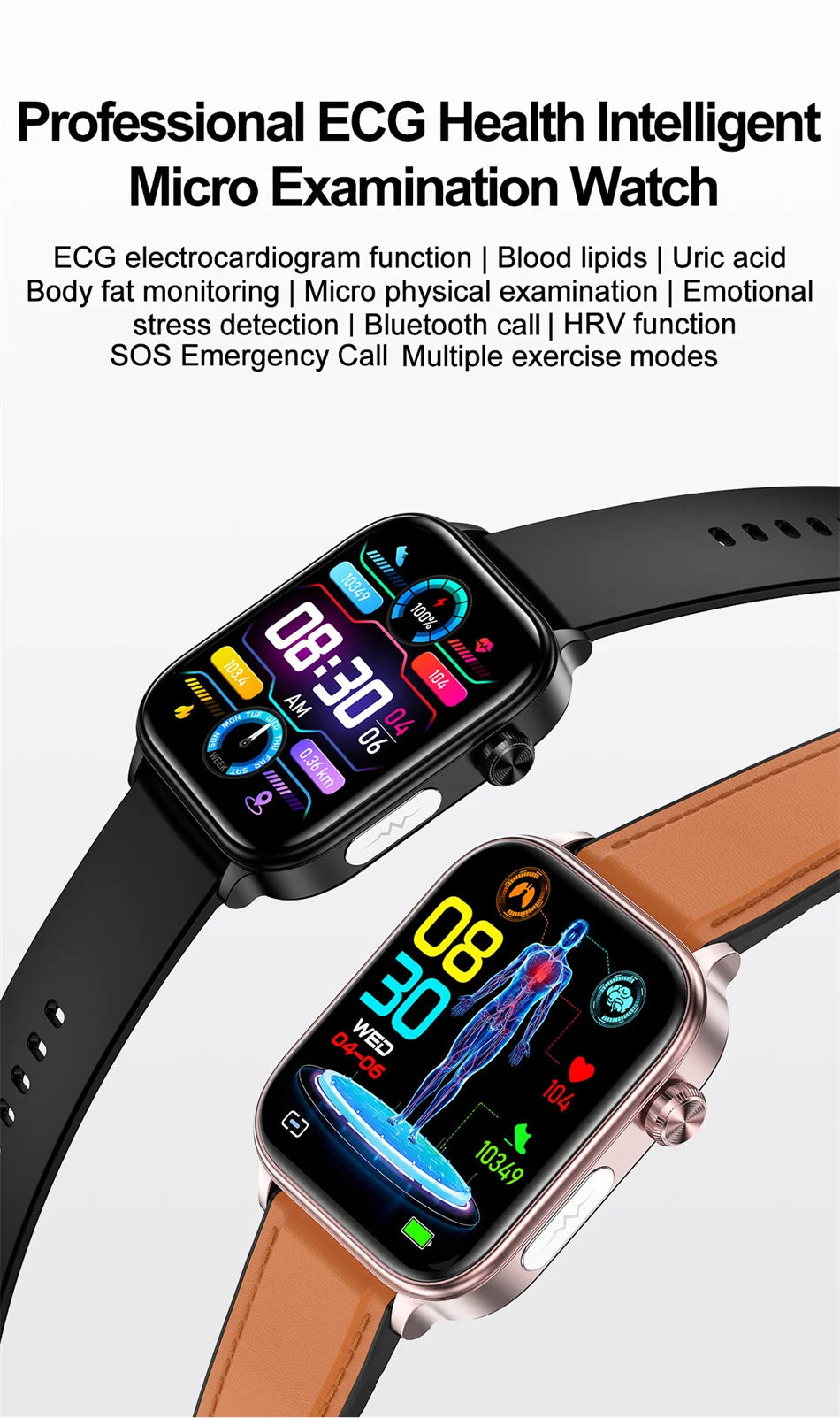 2025 New 24-Hour Health Monitoring Smart Watch Men Uric Acid Blood Lipids Heart Rate Bluetooth Call Smartwatch Women Beauty World Shop