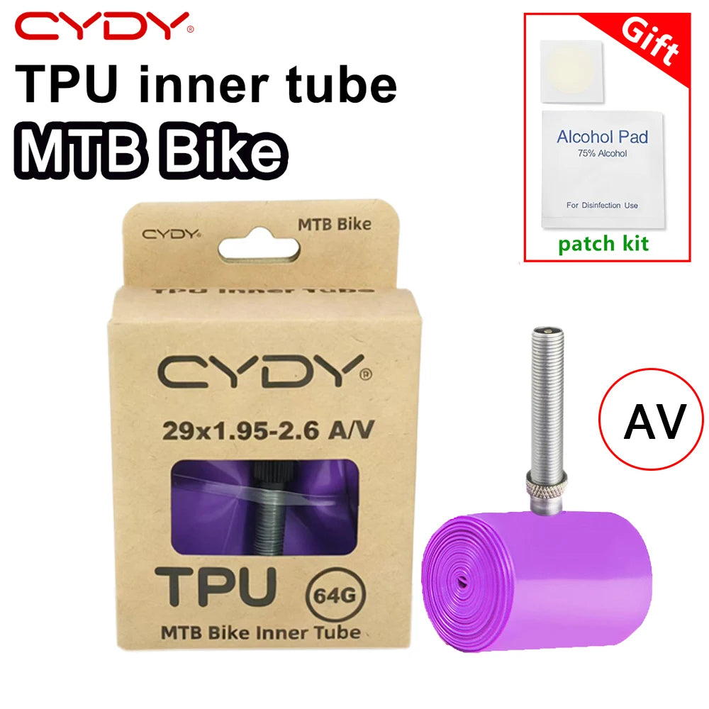 CYDY TPU MTB Bike Inner Tube Camera 29 26 27.5 29x1.95-2.6 Inch Mountain Bicycle Tire Schrader Valve AV pneu 29er Cycling Tube Beauty World Shop
