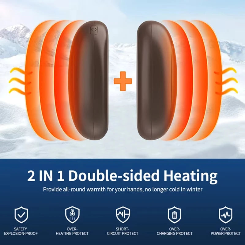 Magnetic Electric Hand Warmers 2Pack 5000mAh Large Capacity Portable USB Hand Warmer for Winter Outdoors Camping Beauty World Shop