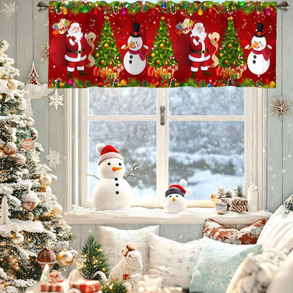 Christmas Short Curtains Valances Merry Christmas Decorations For Home 2025 Xmas Navidad Kitchen Bedroom Ornaments New Year 2026 Beauty World Shop