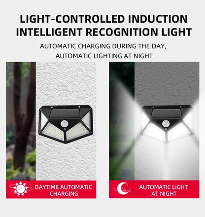 100 LED Solar Lights Outdoor Wall Lamp 3 Modes 270° Lighting Angle IP65 Waterproof Motion Sensor Security Lights Wireless Lights Beauty World Shop