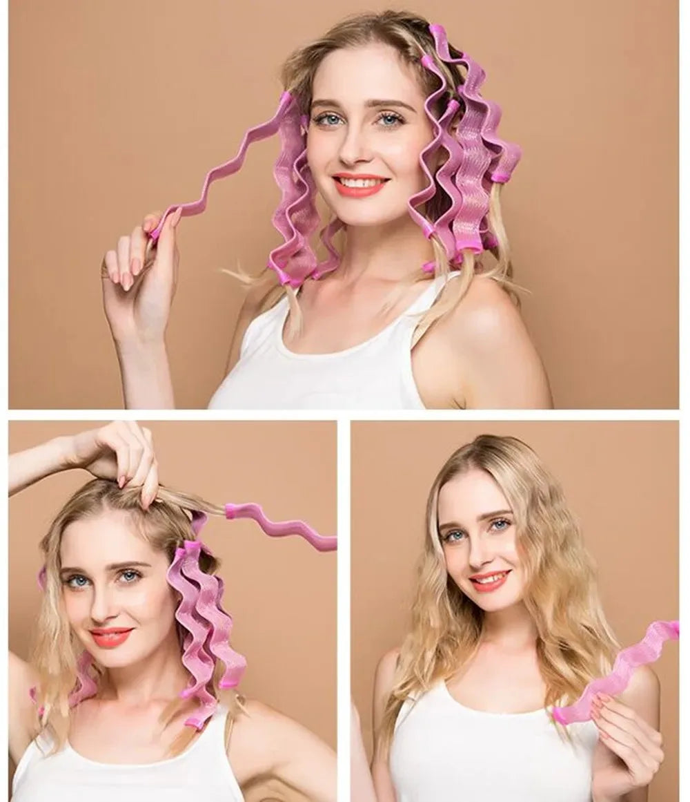 12pcs Heatless Hair Curler No Heat Hair Rollers Soft Curls Curling Rod Roller Sticks Perm Rods Wave Formers Hair Styling Tools Beauty World Shop