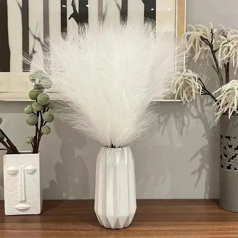 10PCS Artificial Pompous Grass Pompass Branches Fake Fluffy Stems Plants Vase Filler for Home Boho Decor Flower Arrangement Beauty World Shop
