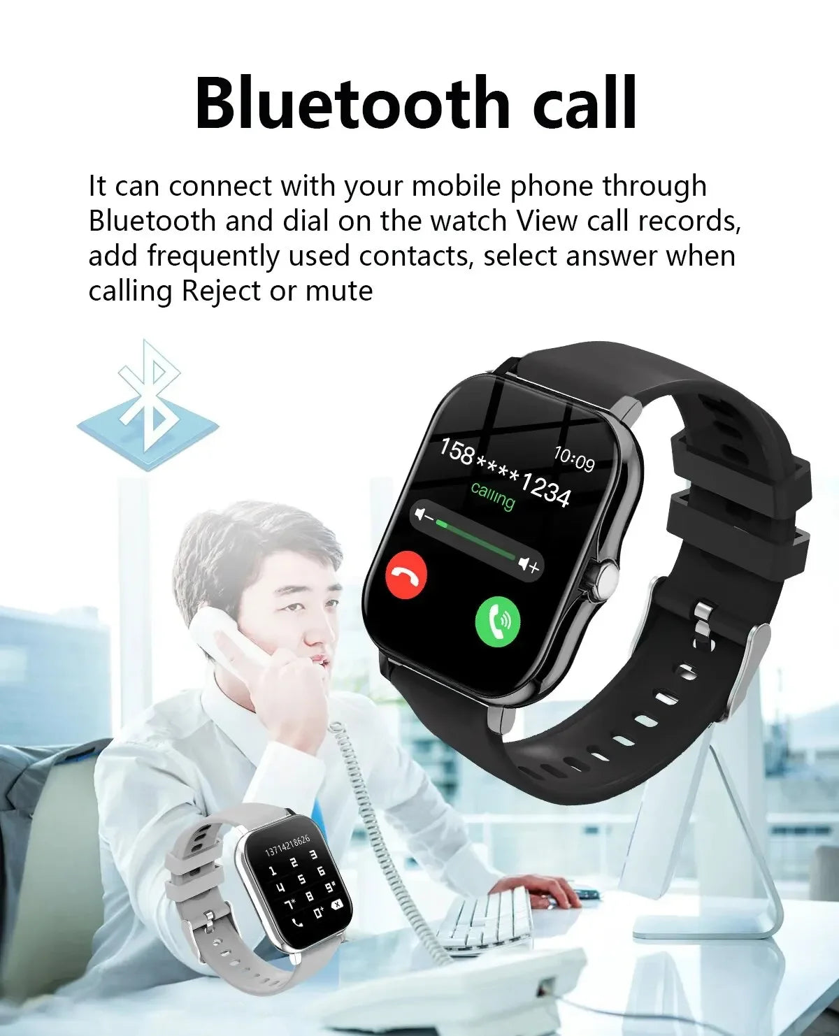Smart Watch For Men Women Gift Sports Fitness Watch Bluetooth Call Digital Heart Rate Monitor Smartwatch GPS Tracking Wristwatch