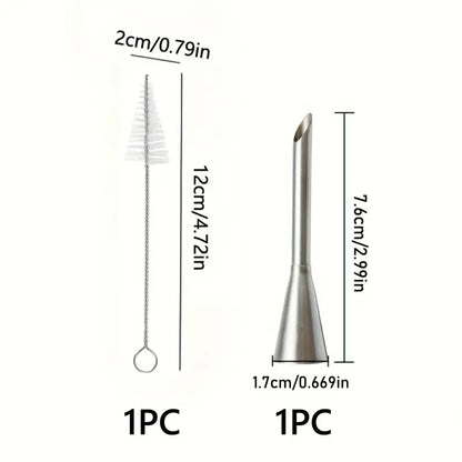 4Pcs Puff Pastry Piping Nozzle Set, Stainless Steel Decorating Tips for Cake Cupcake Cookie Cream Icing, Baking Tools for  Baker Beauty World Shop