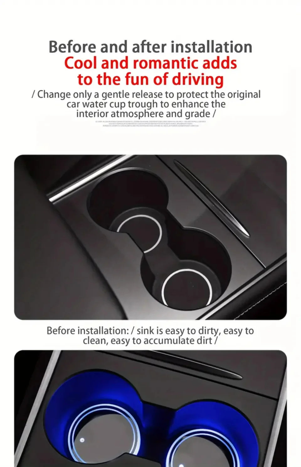 7 Colors Car Coasters Cup Holder LED Light Mats Bottle Light Sensor Atmosphere Interior Accessories Universal Beauty World Shop