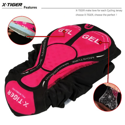 X-TIGER Women Cycling Shorts 5D Gel Padded Shockproof MTB Mountian Bicycle Shorts Road Racing Bike Shorts Summer Outfit Clothing Beauty World Shop