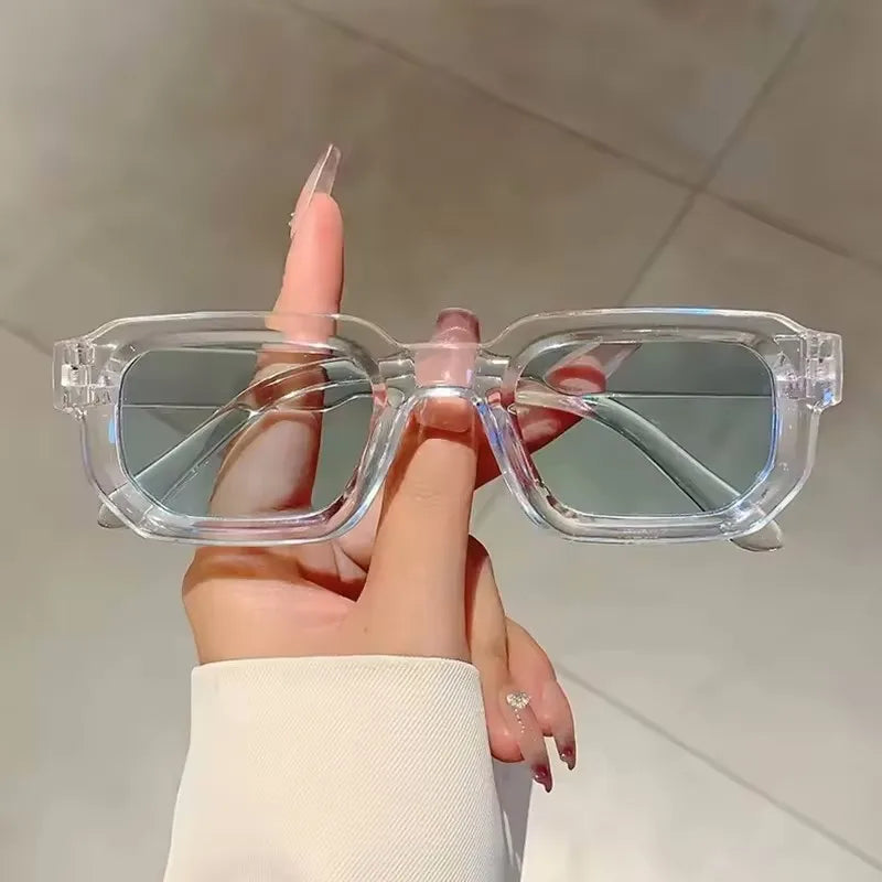 New Retro Rectangular Frame Sunglasses - Fashionable Retro Sunglasses With Uv400 Protection3007 Beauty World Shop