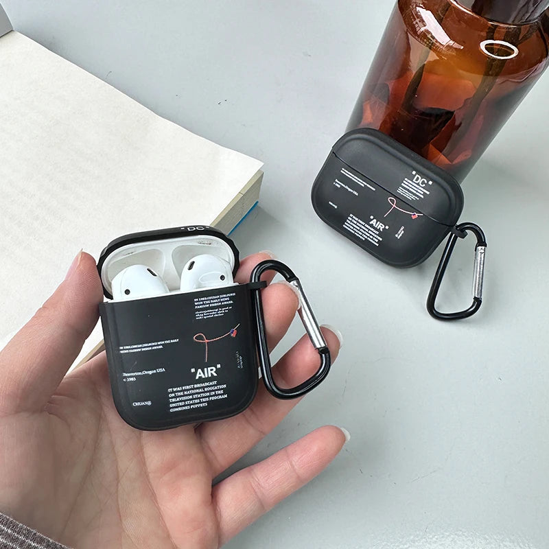 For Aipods Case Fits Perfectly tpu  Apple Earphones black Case for Airpods 1 2 3 Pro 2 Case Cover With Keychain