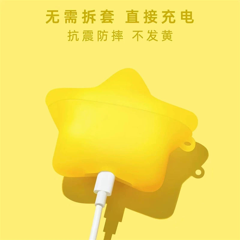 For AirPods Pro3 4 3 2 1 Pro Pro2 Earphone Case 3D Glitter Star Luminous Silicone Cartoon Headphone Box Cover