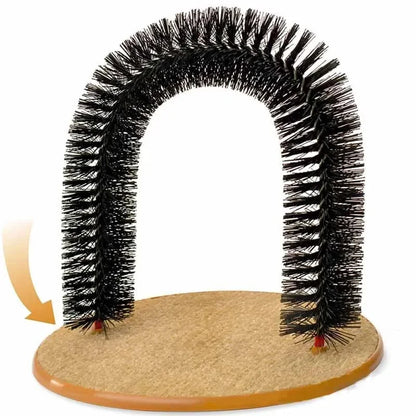 Cat Toy Arch Self Groome Pamper Feline with A Massage Grooming Rubbing Brush with Scratching Pad Toy for Cats Interactive Toys Beauty World Shop