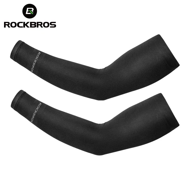 ROCKBROS Ice Silk Arm Sleeves Sun Protection UV Mangas Running Cycling Arm Warmers Sports Basketball Volleyball Cool Arm Sleeves Beauty World Shop