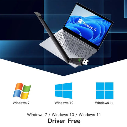 FENVI WIFI 6 USB Adapter AX286 Network Card Dongle 2.4GHz 802.11AX Antenna Signal Reception For Laptop Windows 10 11 Driver Free Beauty World Shop