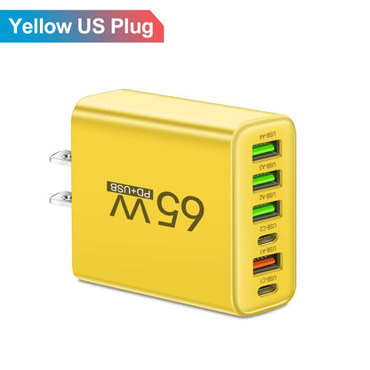 USB Charger 65W Mobile Phone Charger Fast Charging For Xiaomi Samsung Huawei P70 Travel Charger Adaptor For iPhone Quick Charger Beauty World Shop