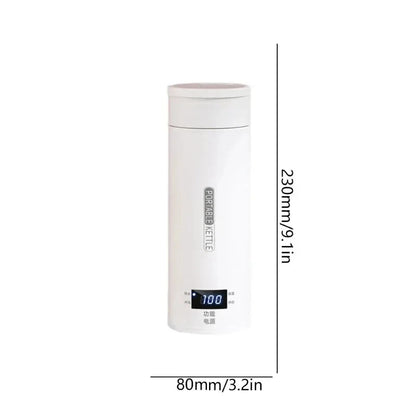 450ML Electric Kettles Portable Tea Coffee Kettle Travel Boil Water Thermal Cup Anti-Scald Water Bottle English Menu Beauty World Shop