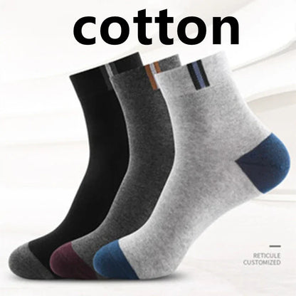 Men's Mid-Calf Cotton Socks 10/5/3 Pairs | Soft Breathable All-Season Crew Socks Solid Color for Daily Work, Sports &Casual Wear Beauty World Shop
