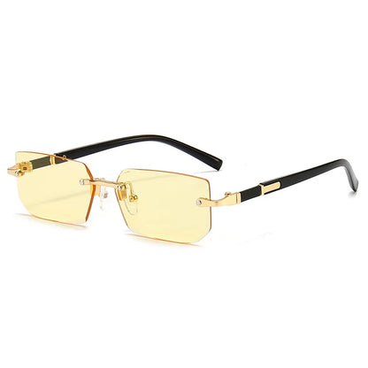 Rimless Sunglasses Rectangle Fashion Popular Women Men Shades Small Square Sun Glasses For Female Male Summer Traveling Oculos Beauty World Shop