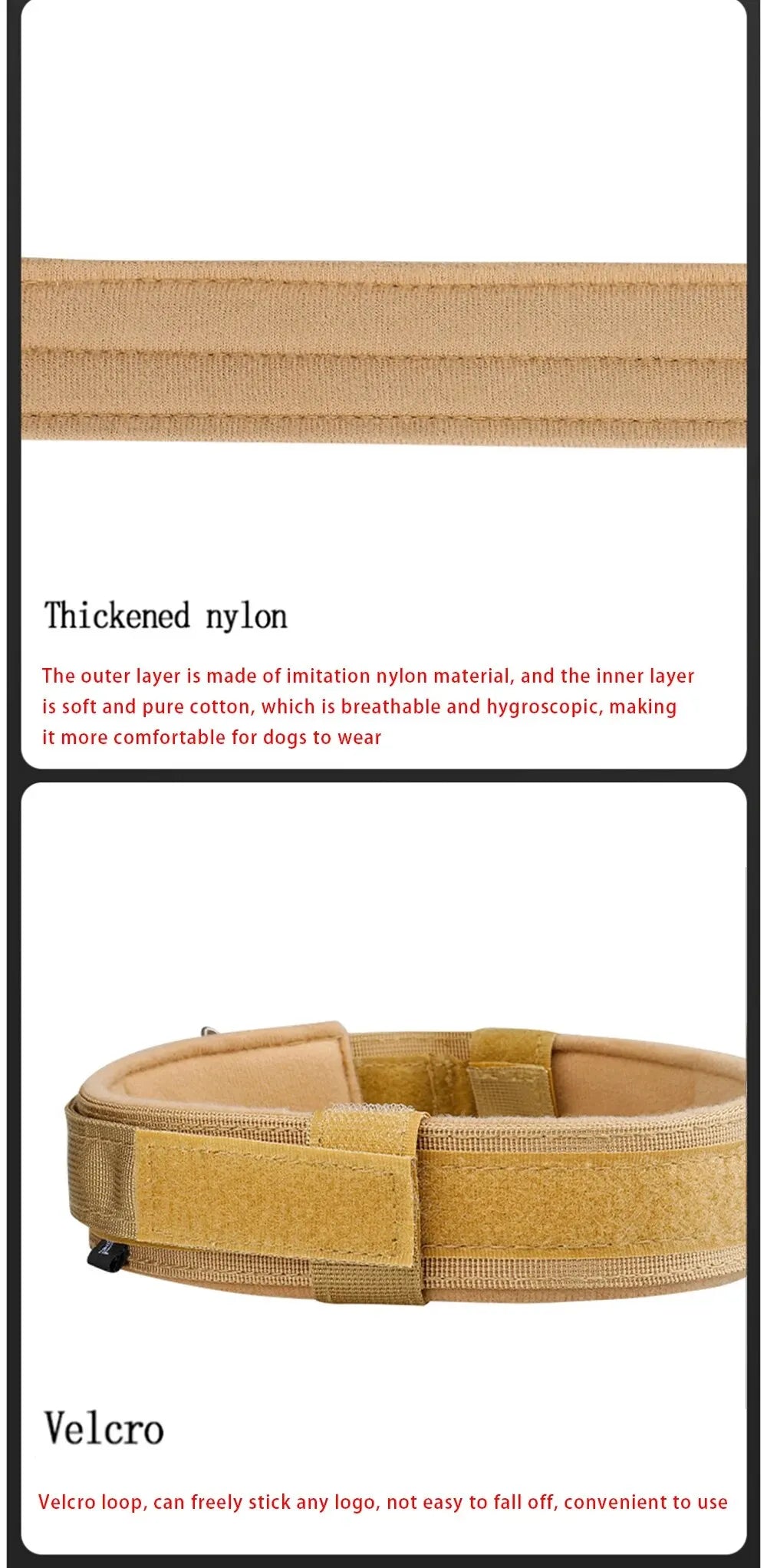 Pet Products Outdoor Tactical Dog Collar Metal Buckle Breathability Nylon Collar Medium and Large Dog Training Neck Collar Dog Beauty World Shop