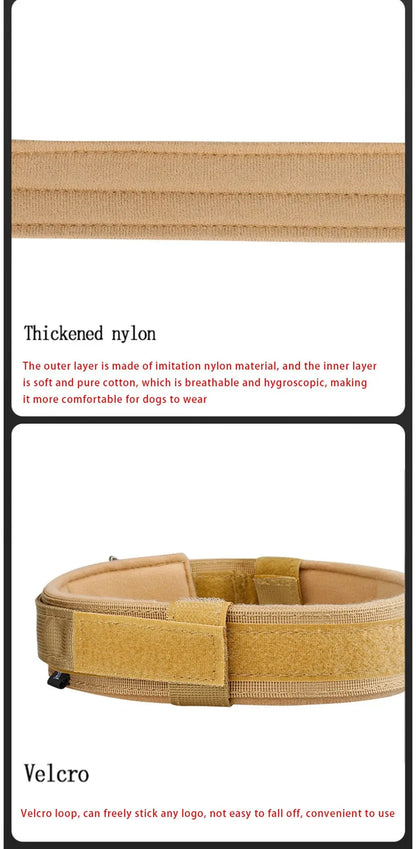 Pet Products Outdoor Tactical Dog Collar Metal Buckle Breathability Nylon Collar Medium and Large Dog Training Neck Collar Dog Beauty World Shop