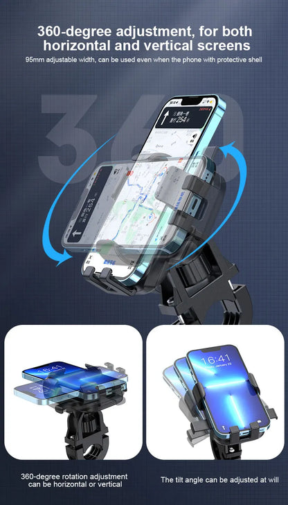 Anti-slip Phone Mount 360° Rotatable Adjustable Bike Phone Mount for Outdoor Cycling, Mountain Bike Accessories Beauty World Shop