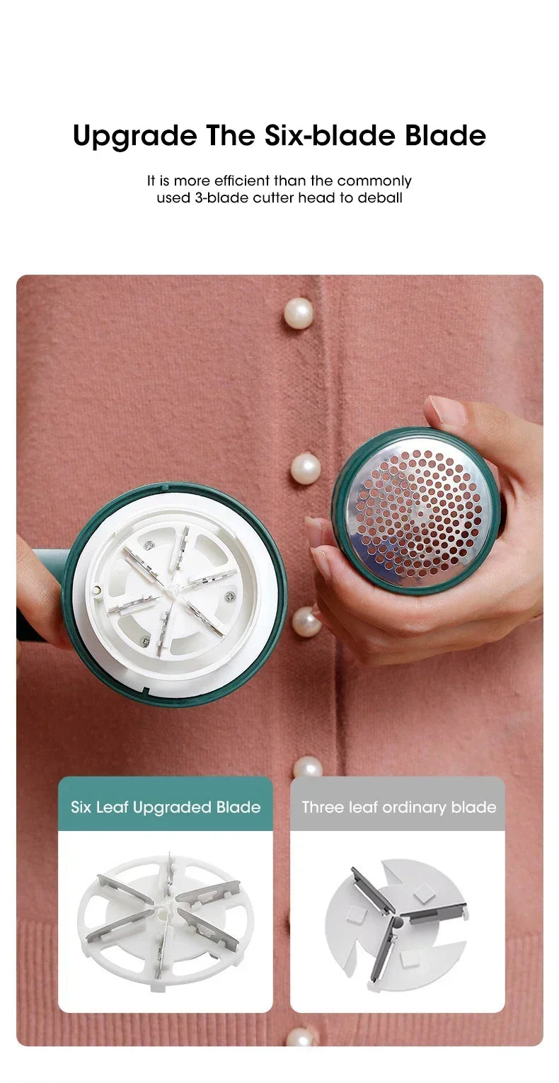 Hair Ball Trimmer Fabric Shaver Lint Remover Upgraded 6 Blade Design Fuzz Shaver Rechargeable for Travel Home Type C Charging Beauty World Shop
